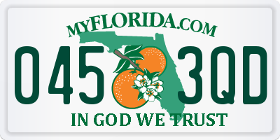 FL license plate 0453QD