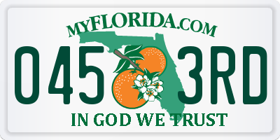 FL license plate 0453RD