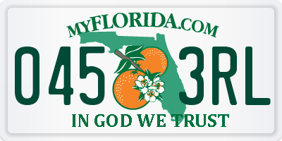 FL license plate 0453RL