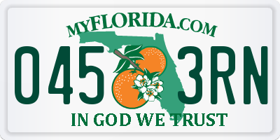 FL license plate 0453RN