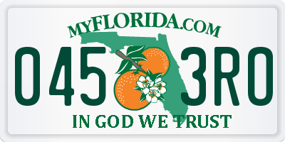 FL license plate 0453RO