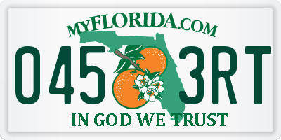 FL license plate 0453RT