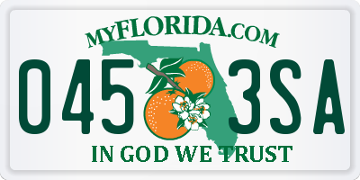 FL license plate 0453SA