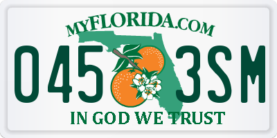 FL license plate 0453SM