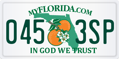 FL license plate 0453SP