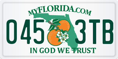 FL license plate 0453TB