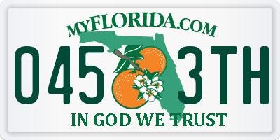 FL license plate 0453TH
