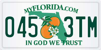 FL license plate 0453TM