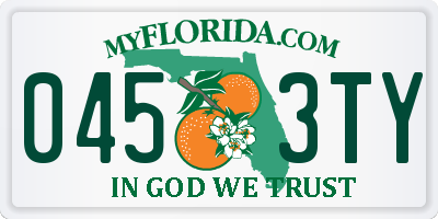 FL license plate 0453TY