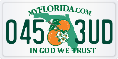 FL license plate 0453UD