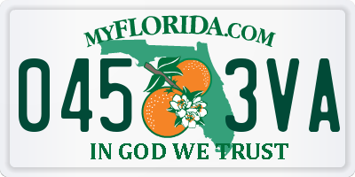 FL license plate 0453VA