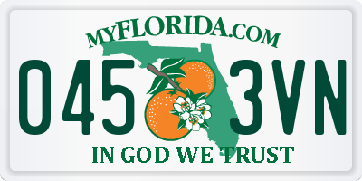FL license plate 0453VN