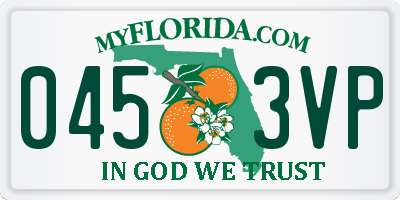FL license plate 0453VP