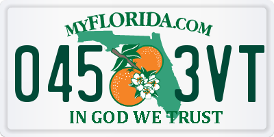 FL license plate 0453VT