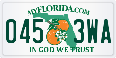 FL license plate 0453WA