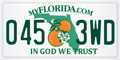 FL license plate 0453WD