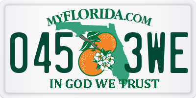 FL license plate 0453WE