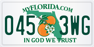 FL license plate 0453WG