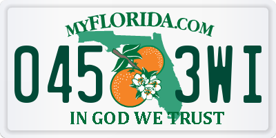 FL license plate 0453WI