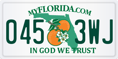 FL license plate 0453WJ