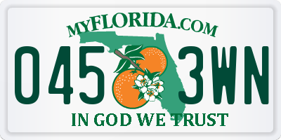 FL license plate 0453WN