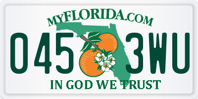 FL license plate 0453WU