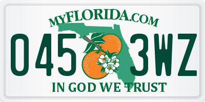 FL license plate 0453WZ