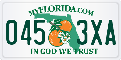 FL license plate 0453XA
