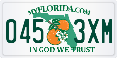 FL license plate 0453XM