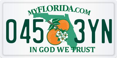 FL license plate 0453YN