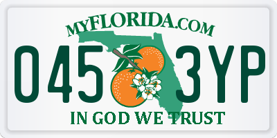 FL license plate 0453YP