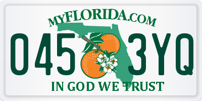 FL license plate 0453YQ