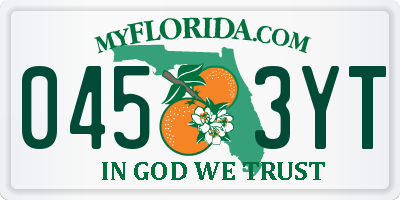 FL license plate 0453YT