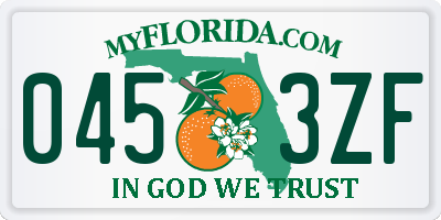 FL license plate 0453ZF