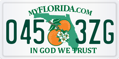 FL license plate 0453ZG