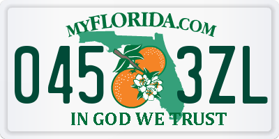 FL license plate 0453ZL