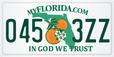 FL license plate 0453ZZ