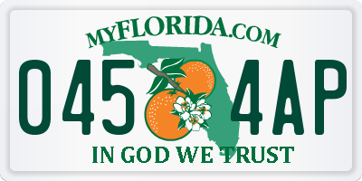 FL license plate 0454AP