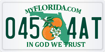 FL license plate 0454AT
