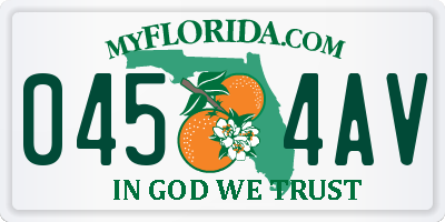 FL license plate 0454AV