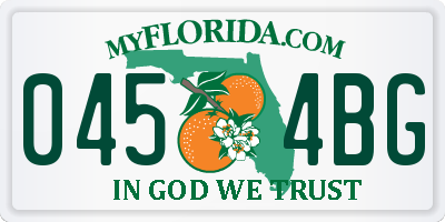FL license plate 0454BG