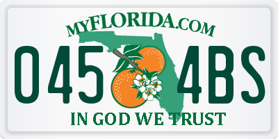 FL license plate 0454BS