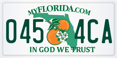FL license plate 0454CA