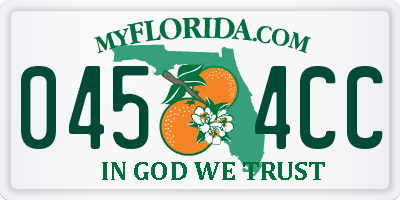 FL license plate 0454CC