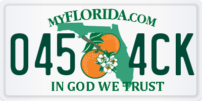 FL license plate 0454CK
