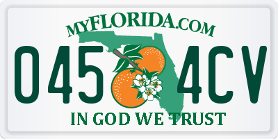 FL license plate 0454CV