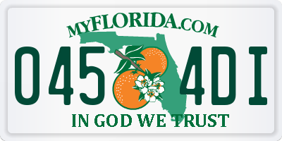 FL license plate 0454DI