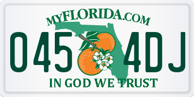 FL license plate 0454DJ