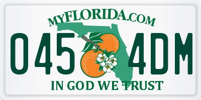 FL license plate 0454DM
