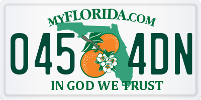 FL license plate 0454DN